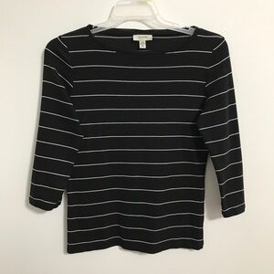 Faconnable Black & White Striped Shirt